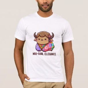 Kuh in Elegance im Hochland T-Shirt
