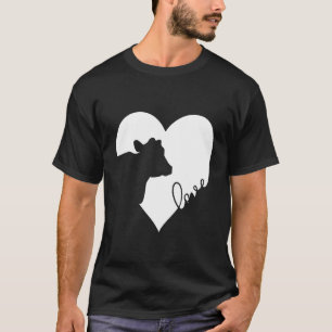 Kuh in Herz Kühe Liebe T-Shirt