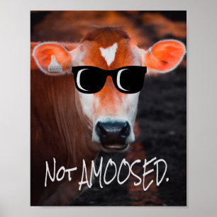 Kuh in Sonnenbrille nicht a MOOsed Niedlich Funny Poster