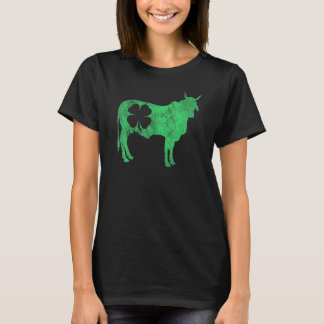 Kuh Irischer Kleeblatt St Patricks Day Saint Paddy T-Shirt