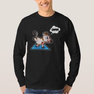 Kuh Kalb Yoga-Posen Sport Gymnastik Ohm Herzschlag T-Shirt