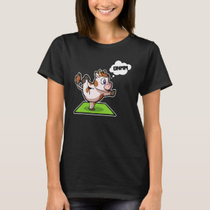 Kuh Kalb Yoga-Übungen Sport Gymnastik Ohm Herzschl T-Shirt