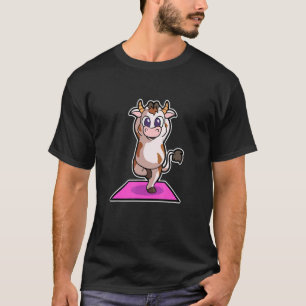 Kuh Kalb Yoga-Übungen Sport Gymnastik Ohm Herzschl T-Shirt