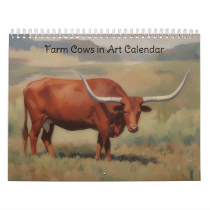 Kuh-Kalender mit Kunst auf dem Bauernhof Kalender