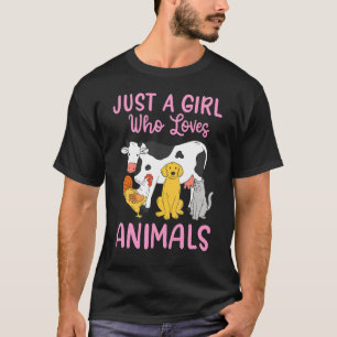 Kuh Katze Hühnchen Hund nur ein Mädchen, die Tiere T-Shirt
