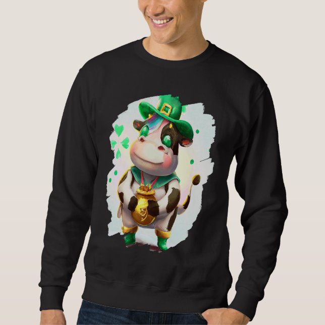 Kuh Kobold  Kühe St Patricks Tag  2 Sweatshirt (Vorderseite)