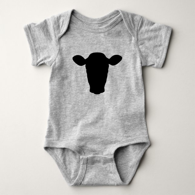 Kuh Kopf Baby Bodysuit Strampler (Vorderseite)
