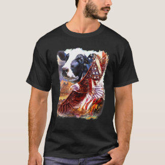 Kuh Kuh Amerikanische Patriotenflagge Liebe Mein L T-Shirt