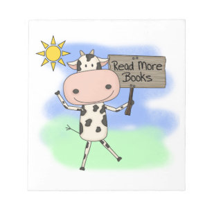 Kuh las mehr Bücher Notizblock