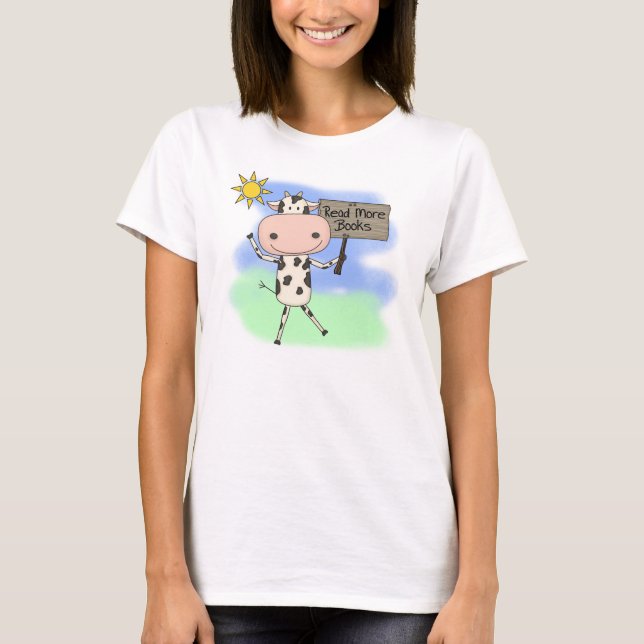 Kuh las mehr Bücher T-Shirt (Vorderseite)