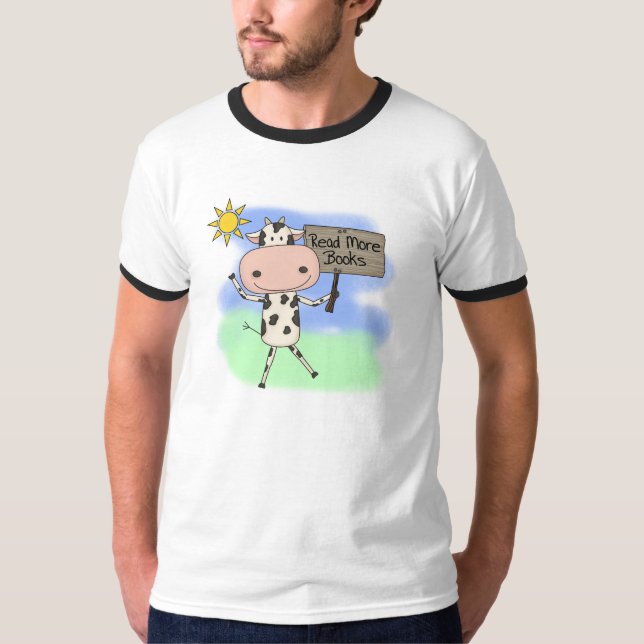 Kuh las mehr Bücher T-Shirt (Vorderseite)