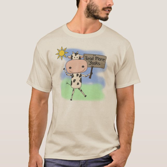 Kuh las mehr Bücher T-Shirt (Vorderseite)