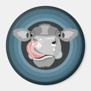Kuh leckt Nase Magnet