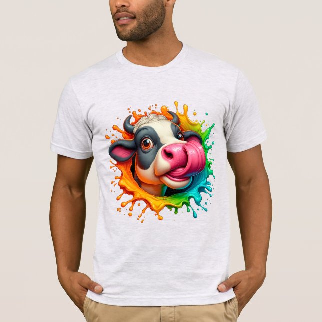 Kuh leckt Nase T-Shirt (Vorderseite)