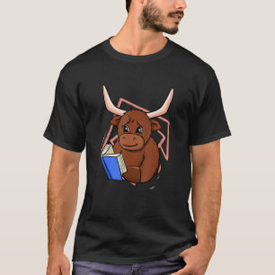 Kuh liest Buch für Bücherwurm und Buch T-Shirt