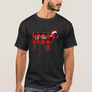 Kuh Lil Schwester Pyjama Rot Kariert Kuhliebhaber T-Shirt