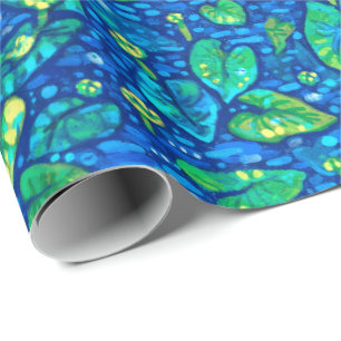 Kuh Lilien, Spatterdock Sommerteich Blumenmuster Geschenkpapier