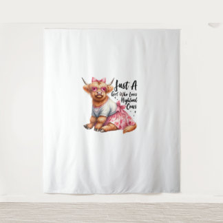 Kuh Lover nur ein Mädchen, das die Hochlandkühe-Li Wandteppich