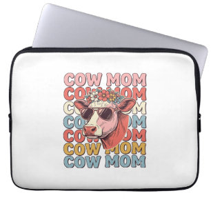 Kuh-Mama Retro-Sonnenbrille Kuh Vintage Gravur Des Laptopschutzhülle