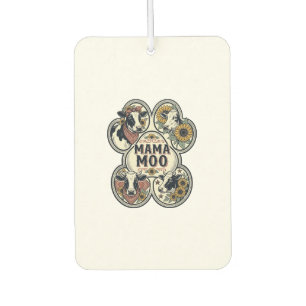 Kuh-Mama-Shirt Vintage-Engraving Sonnenblume Weste Autolufterfrischer