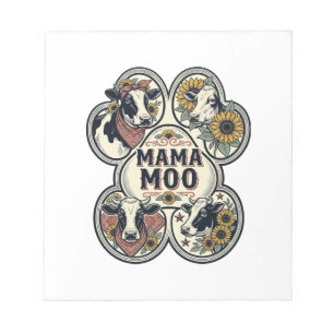 Kuh-Mama-Shirt Vintage-Engraving Sonnenblume Weste Notizblock