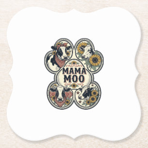 Kuh-Mama-Shirt Vintage-Engraving Sonnenblume Weste Untersetzer