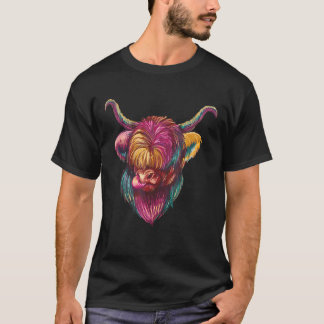 Kuh Männer Bauernhof Frauen Buntes Tier T-Shirt