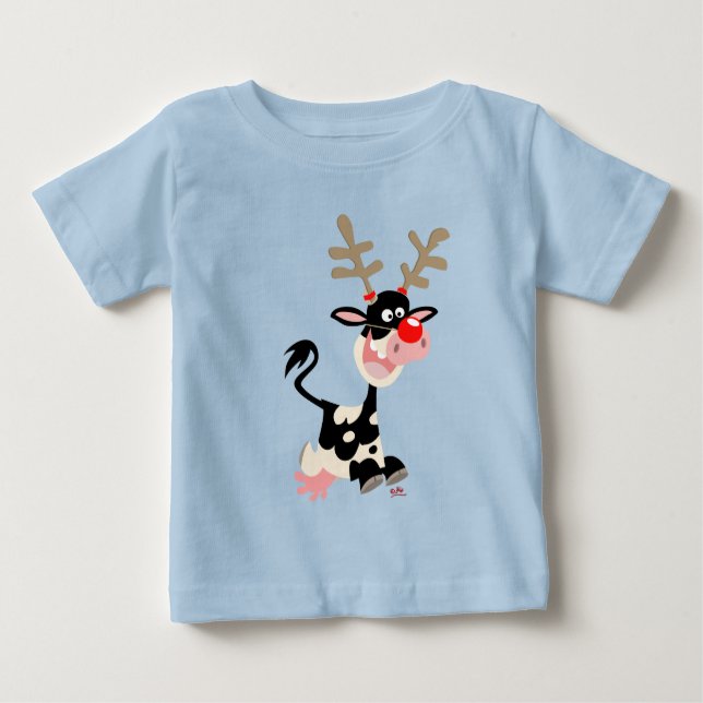 Kuh Masquera als Rentier Baby T - Shirt (Vorderseite)