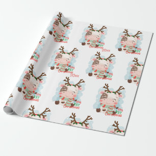 Kuh, mein erstes Weihnachten Geschenkpapier