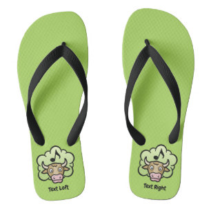 Kuh Methan Cartoon Flip Flops