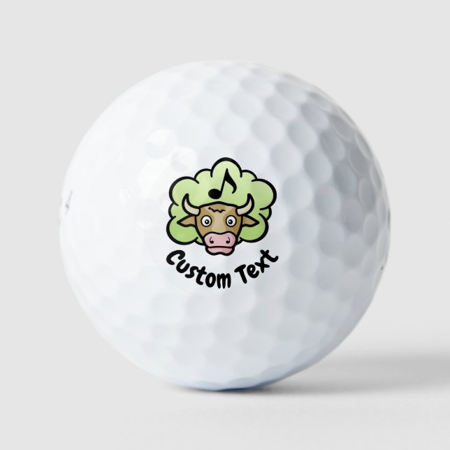 Kuh Methan Cartoon Golf Balls Golfball (Vorderseite)