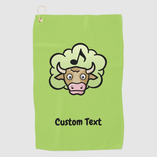 Kuh Methan Cartoon Golf Handtuch (Vorderseite)