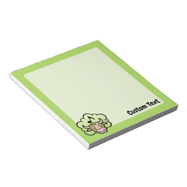 Kuh Methan Cartoon Notepad Notizblock (angewinkelt)