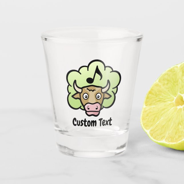 Kuh Methan Cartoon Shotglas Schnapsglas (Vorderseite)
