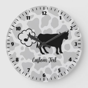 Kuh Methan Icon Large Clock Große Wanduhr
