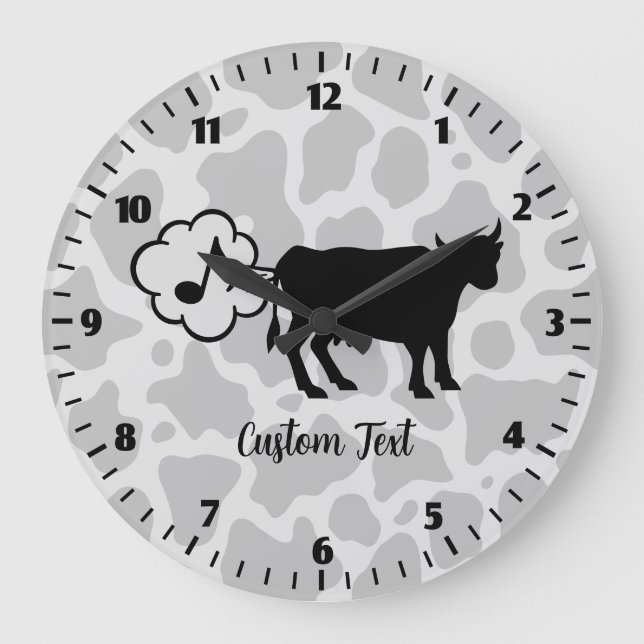Kuh Methan Icon Large Clock Große Wanduhr (Vorderseite)