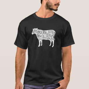 Kuh Metzgerei T-Shirts Rindfleisch Schnitte Diagra