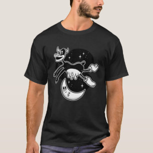 Kuh Milchstraße Mond Weltraum Sprung T-Shirt