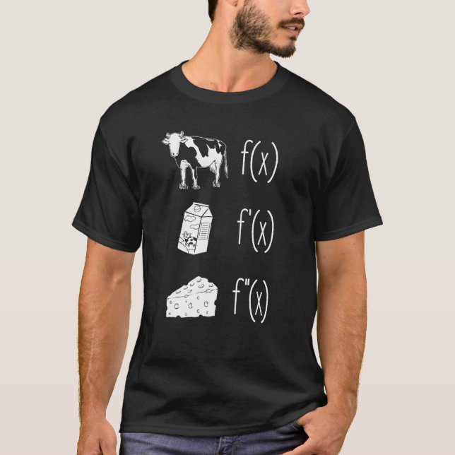 Kuh Milk Käse Formel Funny Mathe Lehrer Calcul T-Shirt (Vorderseite)