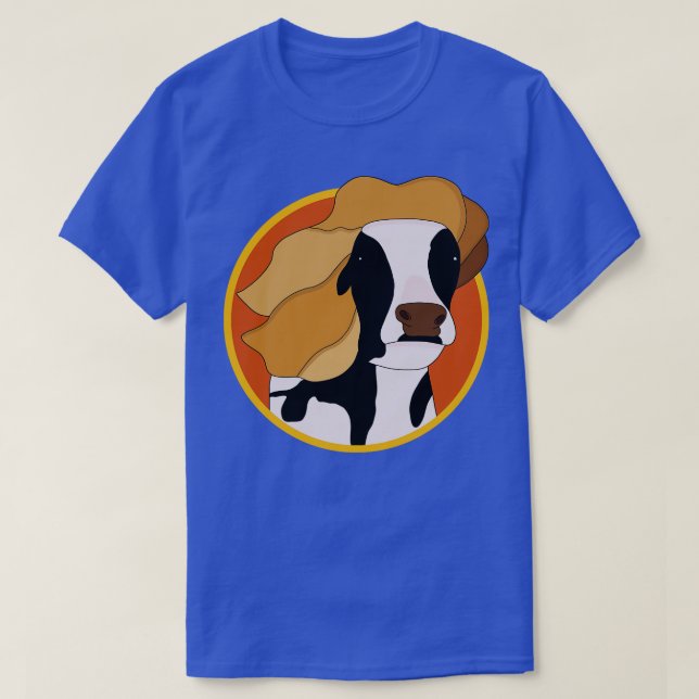 Kuh mit Blond Wig T-Shirt (Design vorne)
