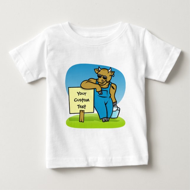 Kuh mit Schild Baby T-shirt (Vorderseite)