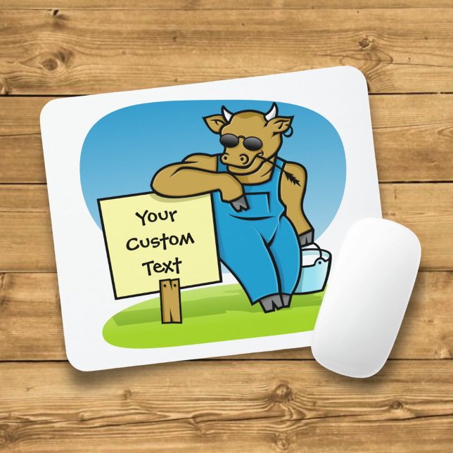 Kuh mit Schild Mousepad (Von Creator hochgeladen)