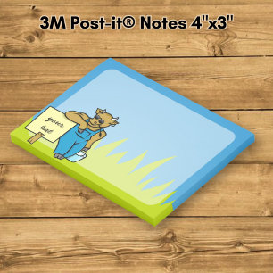 Kuh mit Schild Post-it Klebezettel