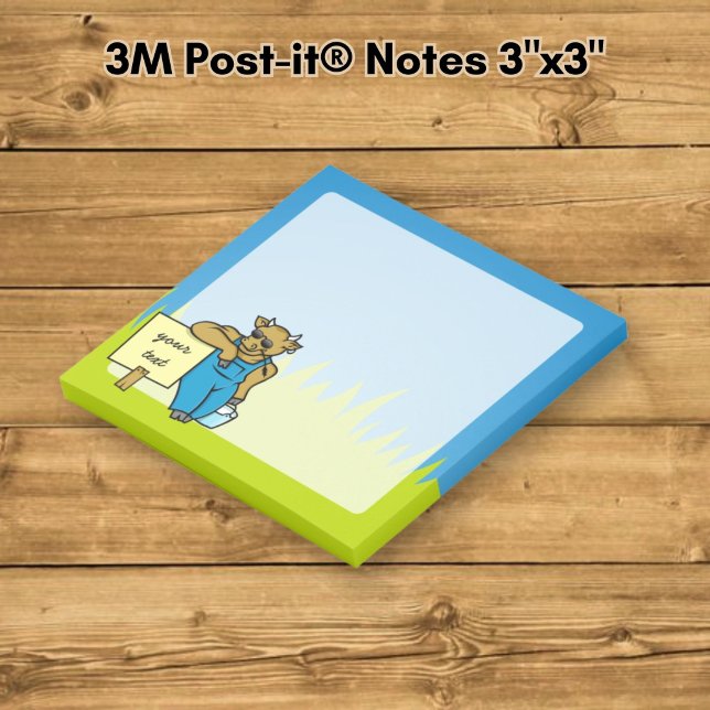 Kuh mit Zeichen Post-it Klebezettel (Von Creator hochgeladen)