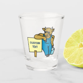 Kuh mit Zeichen Schnapsglas