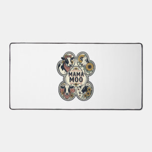 Kuh-Mom-Shirt Vintage-Engraving Sonnenblume Wester Schreibtischunterlage