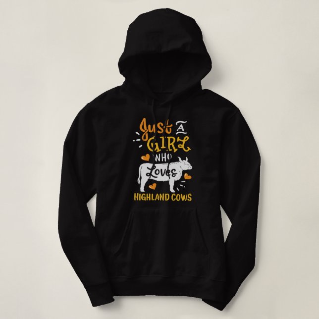 Kuh Mooey Highland Kuh nur ein Mädchen, die Lieben Hoodie (Design vorne)