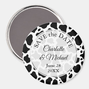 Kuh Muster Hintergrund Save the Date Magnet