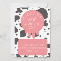 Kuh Muster Spots Braun Rosa Geburtstagsparty