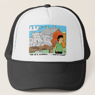KUH/NASEN-RING-/BAUERS-CARTOON-GESCHENKARTIKEL TRUCKERKAPPE